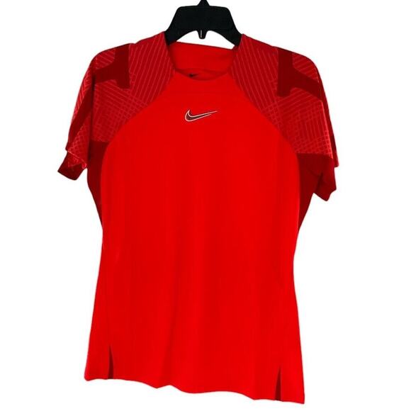 Nike Dri Fit Shirt Womens M Slim Fit Center Swoosh Raglan Activewear Pullover - Picture 2 of 7